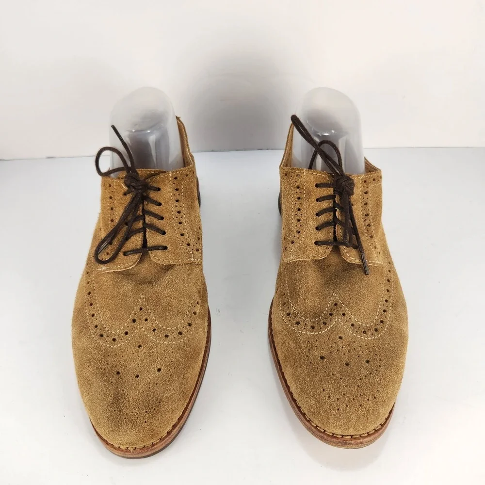 H by Hudson Men's UK 7 US 8 Brown Suede Wingtip Brogue Oxford Dress Shoes